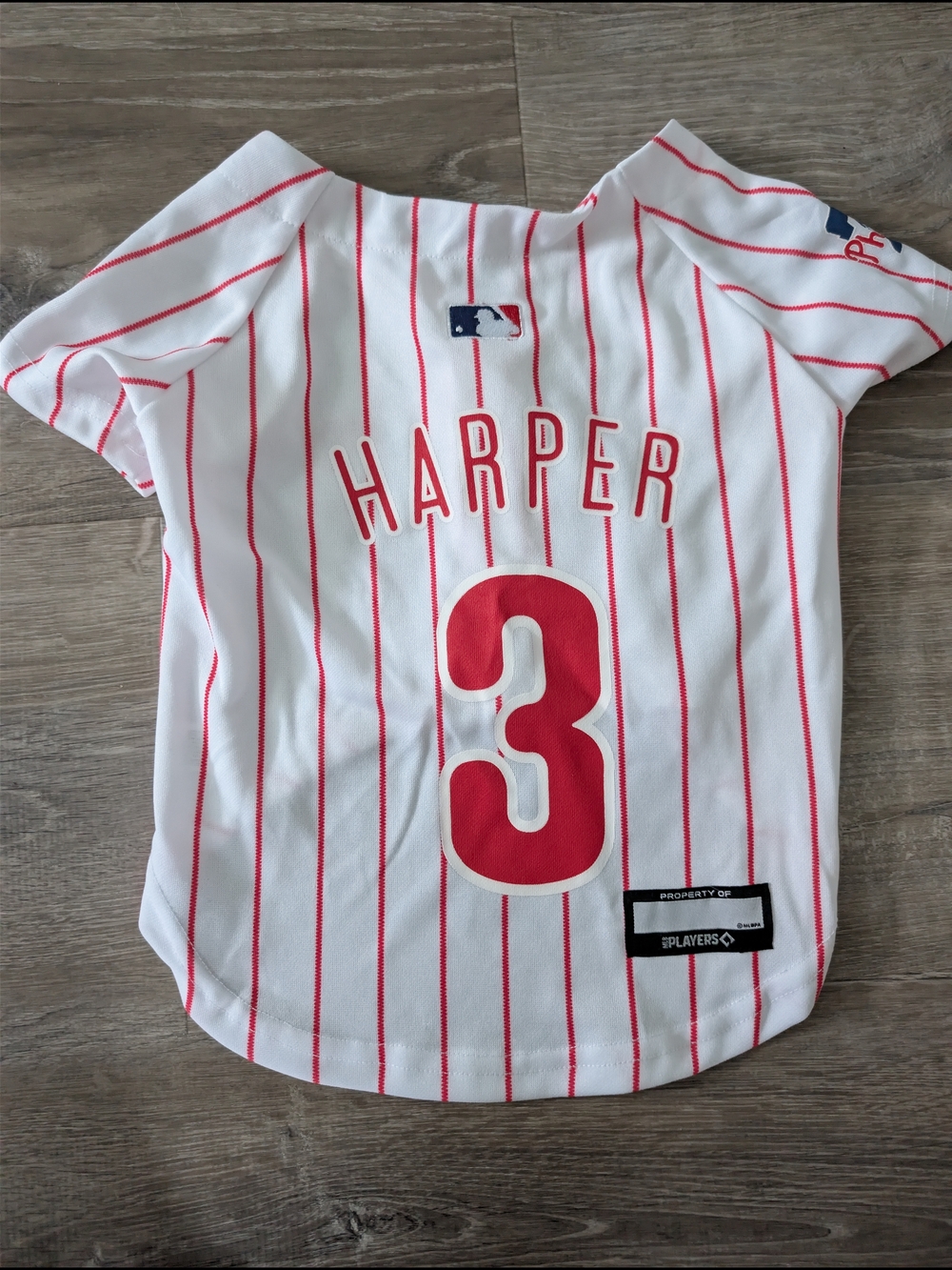 Bryce Harper Pet White & Red Baseball Jersey